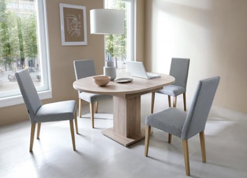 Design Esstisch WM-100 Sonoma Eiche rund ausziehbar 100-140 cm Design Esstisch WM-100 Sonoma Eiche rund ausziehbar 100-140 cm von designimpex