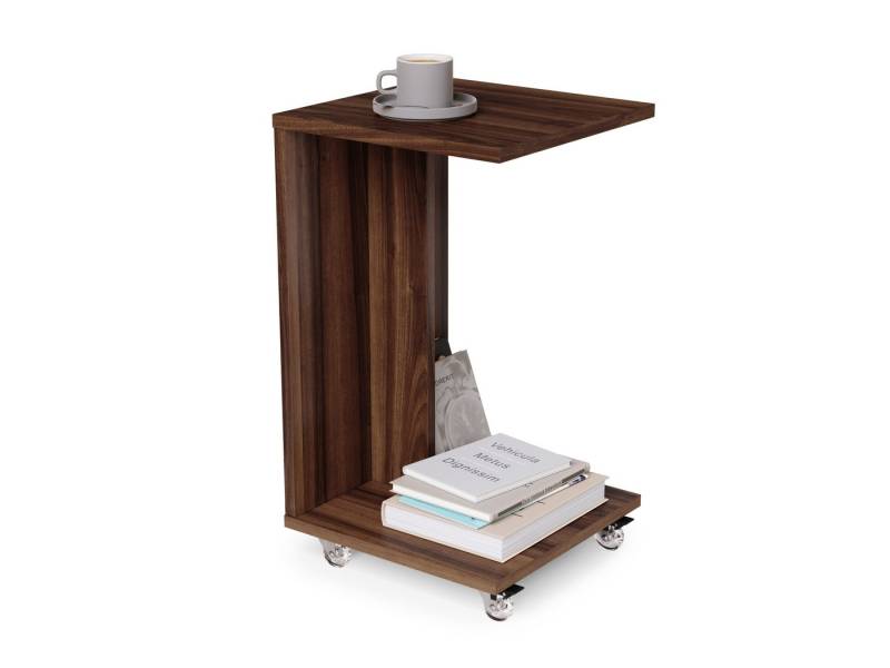 designimpex Beistelltisch Design Hugo Ecktisch Tisch Notebooktisch mit/ohne Rollen von designimpex