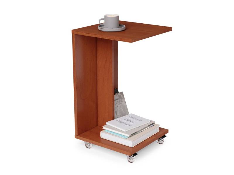 designimpex Beistelltisch Design Hugo Ecktisch Tisch Notebooktisch mit/ohne Rollen von designimpex