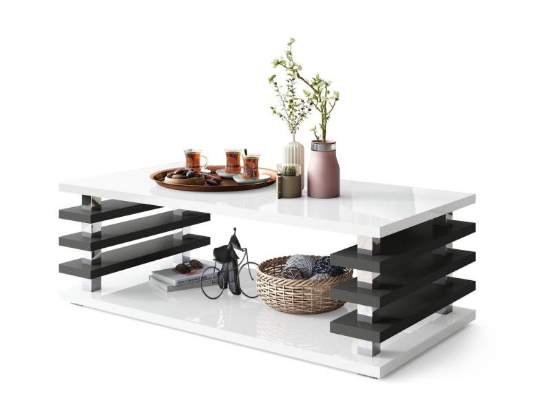 designimpex Couchtisch DC-3 Design Wohnzimmertisch Tisch mit / ohne Rollen von designimpex