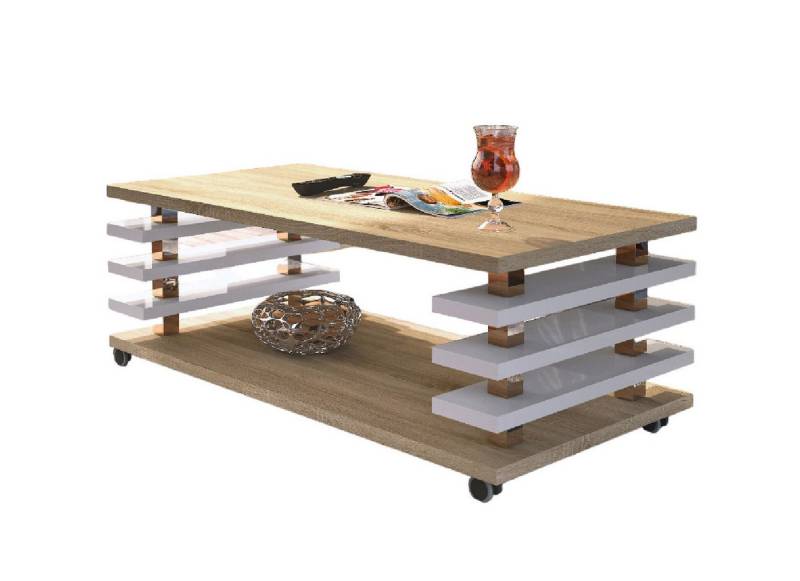 designimpex Couchtisch Carl Svensson DC-3 Wohnzimmertisch Tisch Rollen Sonoma Eiche - Weiß designimpex Couchtisch Carl Svensson DC-3 Wohnzimmertisch Tisch Rollen Sonoma Eiche - Weiß von designimpex