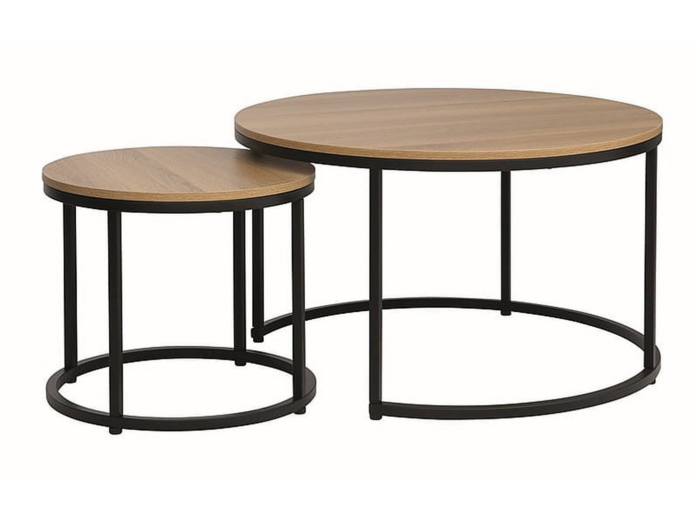 designimpex Couchtisch Design 2er Set Couchtisch GD-111 rund Tisch Wohnzimmertisch von designimpex