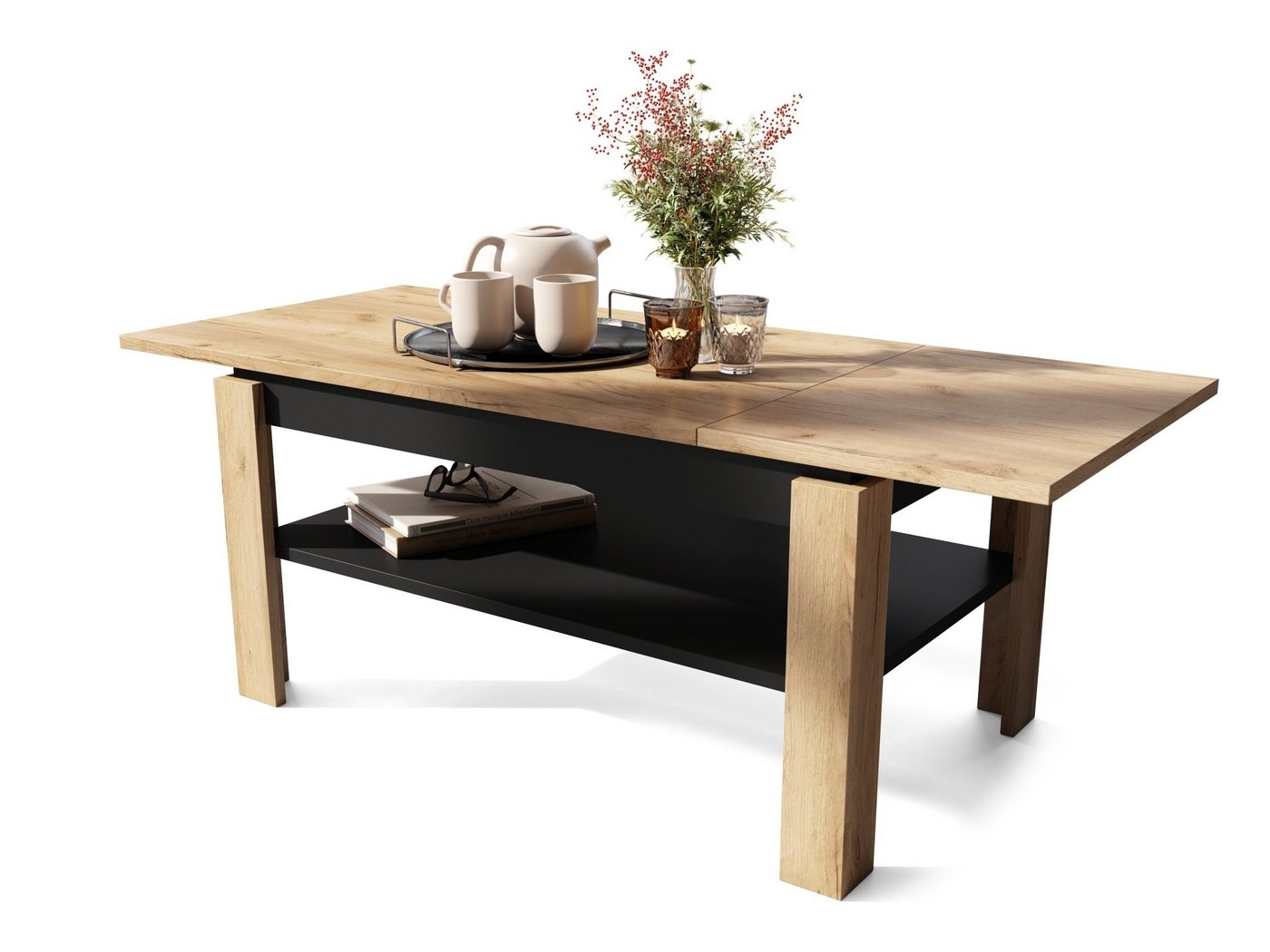 designimpex Couchtisch Design Asti-R Tisch ausziehbar mit Ablagefläche Esstisch designimpex Couchtisch Design Asti-R Tisch ausziehbar mit Ablagefläche Esstisch von designimpex