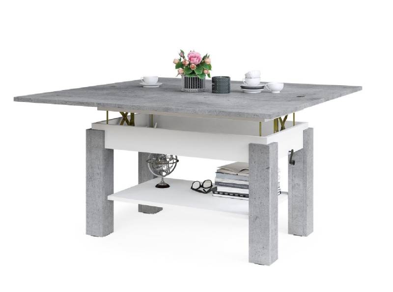 designimpex Couchtisch Design Brawo Tisch Arbeitstisch höhenverstelbar aufklappbar von designimpex