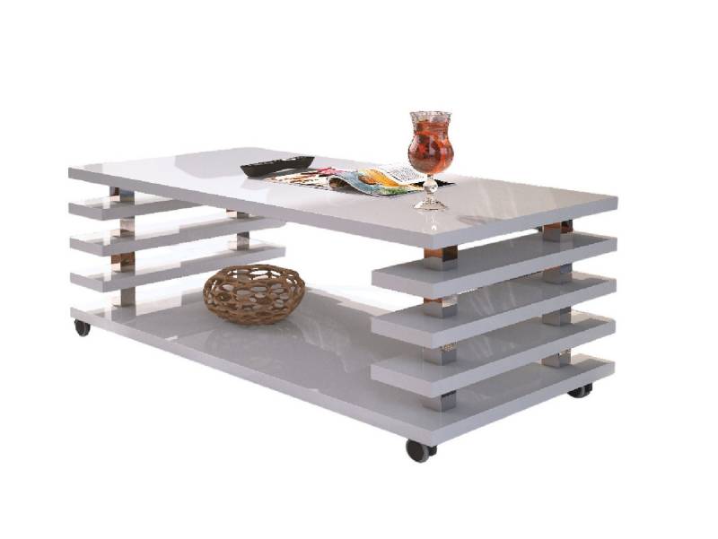 designimpex Couchtisch Design Couchtisch DC-3 Wohnzimmertisch Tisch Rollen von designimpex