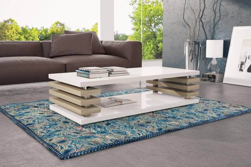 designimpex Couchtisch Design Couchtisch DC-3 Wohnzimmertisch Tisch Rollen von designimpex
