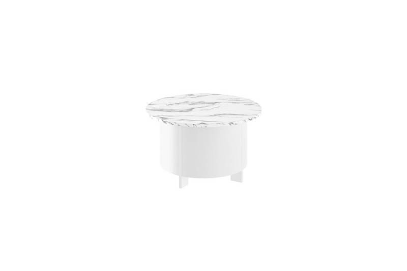 designimpex Couchtisch Design Couchtisch HSL-111 rund Hochglanz Wohnzimmer Tisch 80 x 44 cm von designimpex