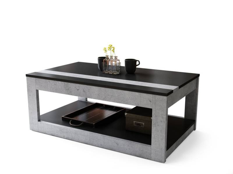 designimpex Couchtisch Design Couchtisch Lusso aufklappbar Arbeitstisch Esstisch Ablage, Funktionstisch, Wohnzimmertisch, Tisch, Esstisch, Sofatisch, Rollen von designimpex