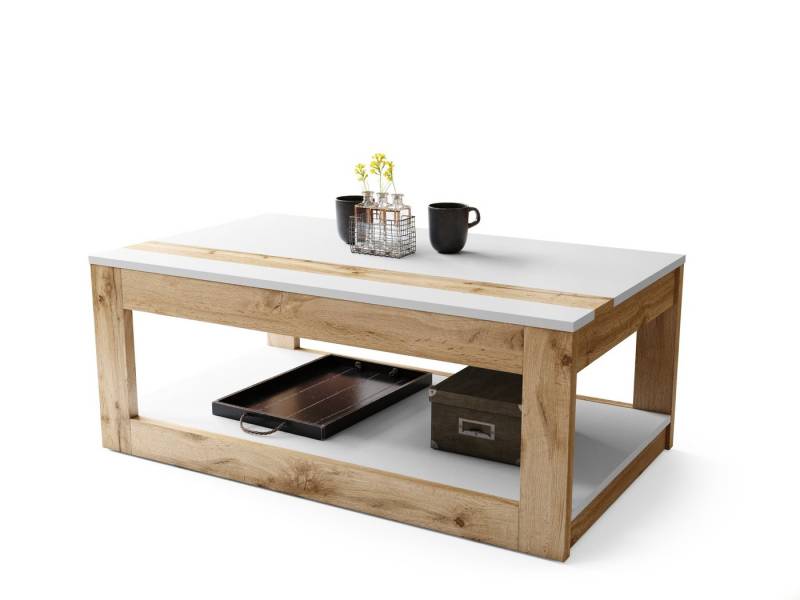 designimpex Couchtisch Design Couchtisch Lusso aufklappbar Arbeitstisch Esstisch Ablage, Funktionstisch, Wohnzimmertisch, Tisch, Esstisch, Sofatisch, Rollen von designimpex