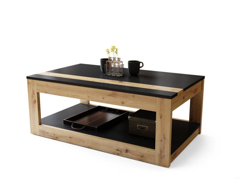 designimpex Couchtisch Design Couchtisch Lusso aufklappbar Arbeitstisch Esstisch Ablage, Funktionstisch, Wohnzimmertisch, Tisch, Esstisch, Sofatisch, Rollen von designimpex