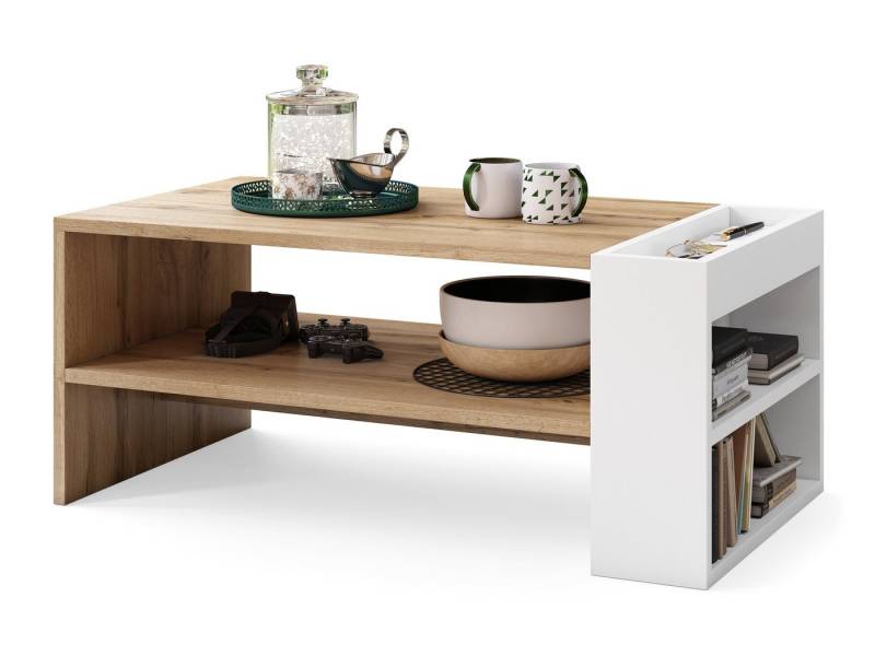 designimpex Couchtisch Design Wohnzimmertisch Nefri Tisch mit Ablagefläche von designimpex