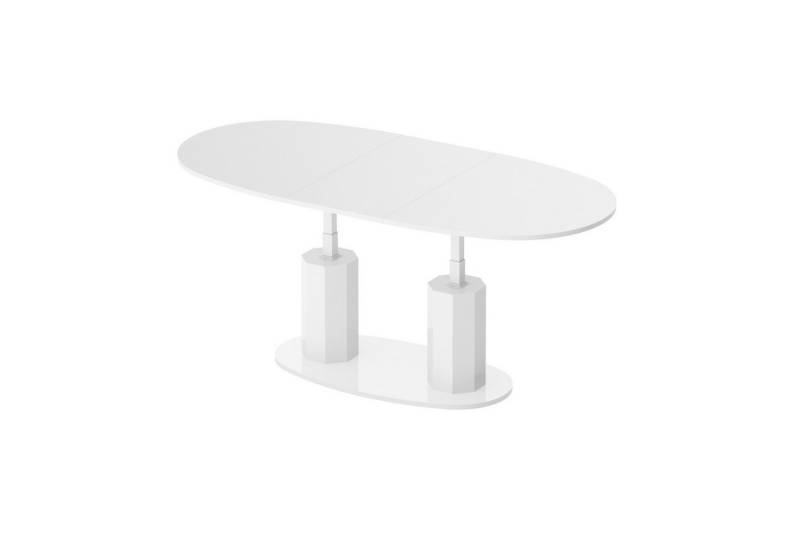designimpex Couchtisch Design HBL-111 stufenlos höhenverstellbar ausziehbar oval von designimpex