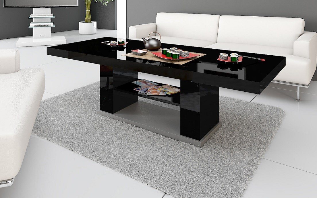 designimpex Couchtisch Design HN-777 Schwarz - Grau Hochglanz höhenverstellbar ausziehbar designimpex Couchtisch Design HN-777 Schwarz - Grau Hochglanz höhenverstellbar ausziehbar von designimpex
