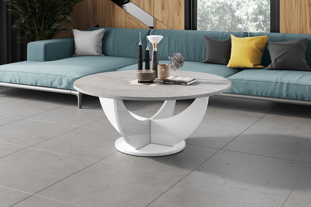 designimpex Couchtisch Design HRC-111 Hochglanz Wohnzimmertisch Rund Tisch ?100 cm x 40 cm von designimpex