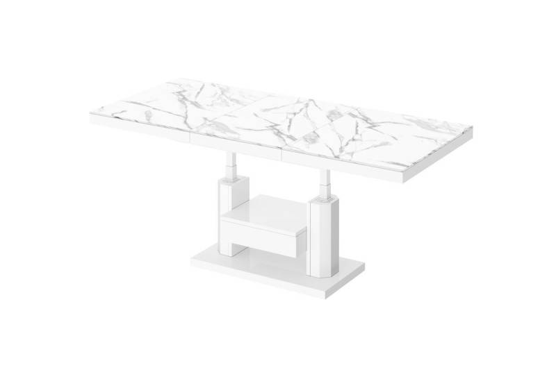designimpex Couchtisch Design HM-120 Tisch Hochglanz stufenlos höhenverstellbar ausziehbar von designimpex