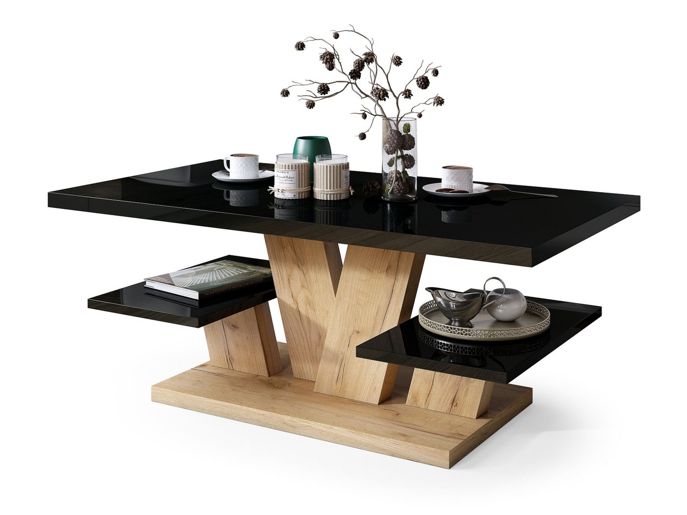 designimpex Couchtisch Design Viva Tisch Wohnzimmertisch 110x60x45 cm mit Ablagefläche designimpex Couchtisch Design Viva Tisch Wohnzimmertisch 110x60x45 cm mit Ablagefläche von designimpex