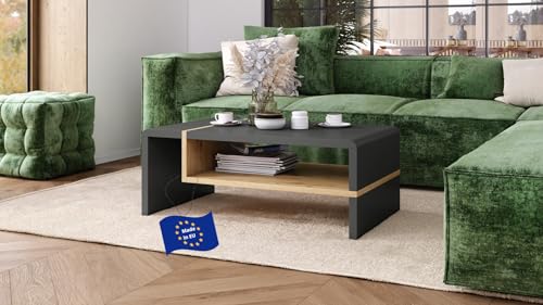 Folk Couchtisch Anthrazit matt/Eiche Artisan 100x60x40 cm mit praktischer extra Ablage modern stabil als Wohnzimmertisch Beistelltisch Sofatisch Zeitloses Design platzsparend Wohnzimmer kleine Räume Folk Couchtisch Anthrazit matt/Eiche Artisan 100x60x40 cm mit praktischer extra Ablage modern stabil als Wohnzimmertisch Beistelltisch Sofatisch Zeitloses Design platzsparend Wohnzimmer kleine Räume von designimpex