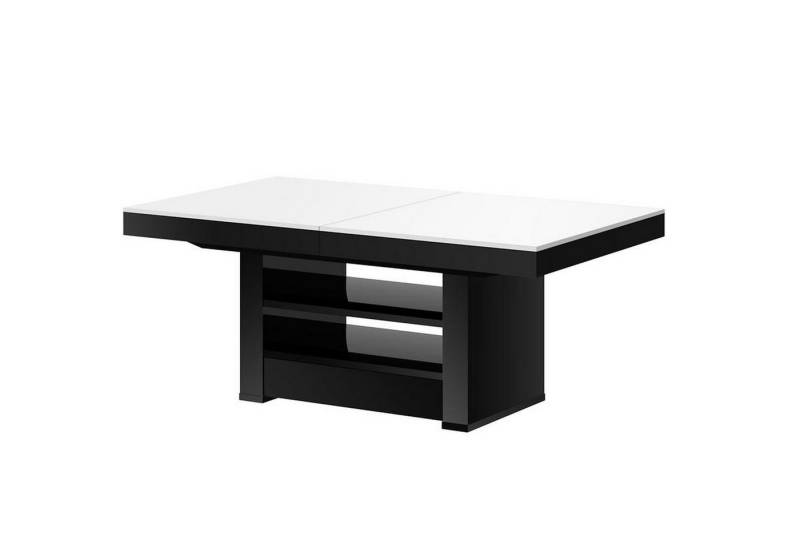 designimpex Couchtisch HLM-111 Weiß-Schwarz Hochglanz Schublade höhenverstellbar ausziehbar, Funktionstisch, Wohnzimmertisch, Tisch, Esstisch, Sofatisch, Schublade designimpex Couchtisch HLM-111 Weiß-Schwarz Hochglanz Schublade höhenverstellbar ausziehbar, Funktionstisch, Wohnzimmertisch, Tisch, Esstisch, Sofatisch, Schublade von designimpex