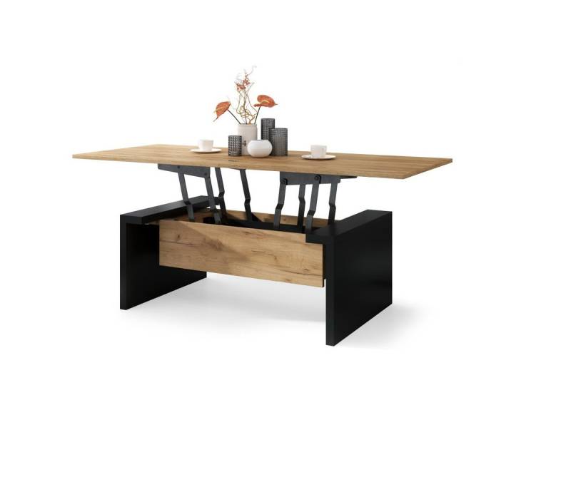 designimpex Couchtisch Space Eiche Gold - Schwarz matt höhenverstellbar 45 / 70cm 110 / 170cm designimpex Couchtisch Space Eiche Gold - Schwarz matt höhenverstellbar 45 / 70cm 110 / 170cm von designimpex