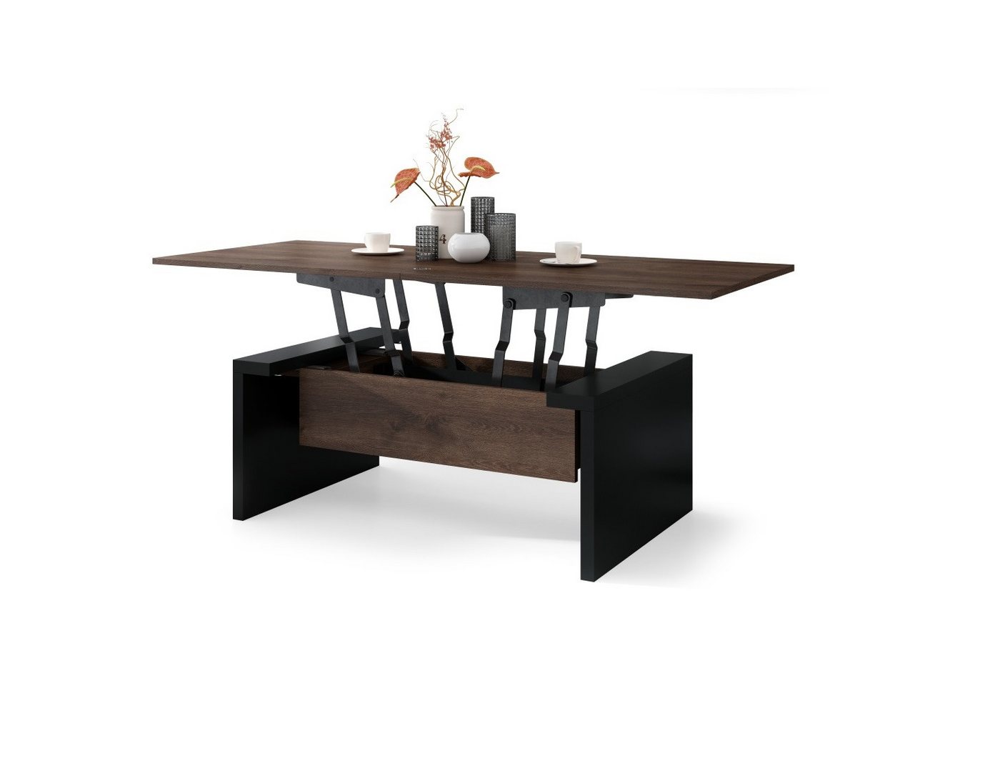designimpex Couchtisch Space Eiche dunkel - Schwarz matt höhenverstellbar 45/70cm 110 / 170cm designimpex Couchtisch Space Eiche dunkel - Schwarz matt höhenverstellbar 45/70cm 110 / 170cm von designimpex