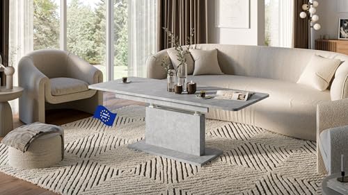 designimpex DC-1 Couchtisch ausziehbar höhenverstellbar 126/168cm in Beton modern vielseitig Wohnzimmertisch Esstisch Beistelltisch Sofatisch platzsparend hochwertig Wohnzimmer Coffee Table designimpex DC-1 Couchtisch ausziehbar höhenverstellbar 126/168cm in Beton modern vielseitig Wohnzimmertisch Esstisch Beistelltisch Sofatisch platzsparend hochwertig Wohnzimmer Coffee Table von designimpex