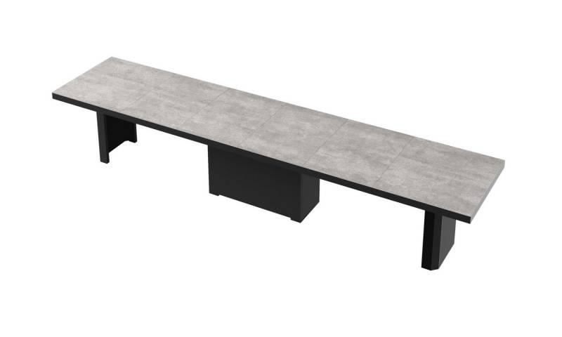 designimpex Esstisch Design Tisch HE-444 Beton - Schwarz Hochglanz XXL ausziehbar designimpex Esstisch Design Tisch HE-444 Beton - Schwarz Hochglanz XXL ausziehbar von designimpex