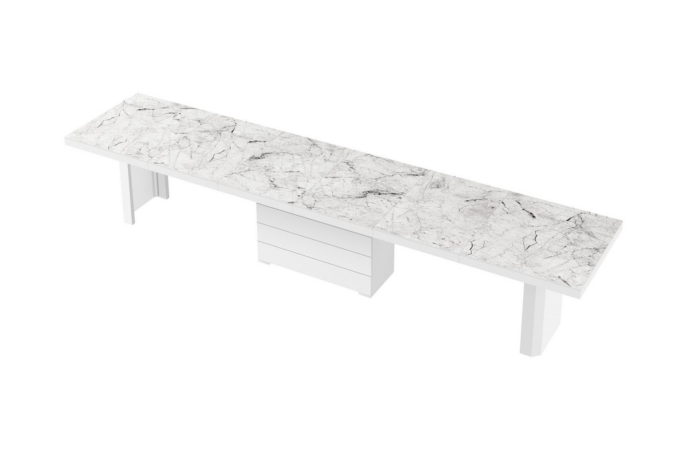 designimpex Esstisch Design Tisch HE-444 Marmor - Weiß Hochglanz XXL ausziehbar designimpex Esstisch Design Tisch HE-444 Marmor - Weiß Hochglanz XXL ausziehbar von designimpex