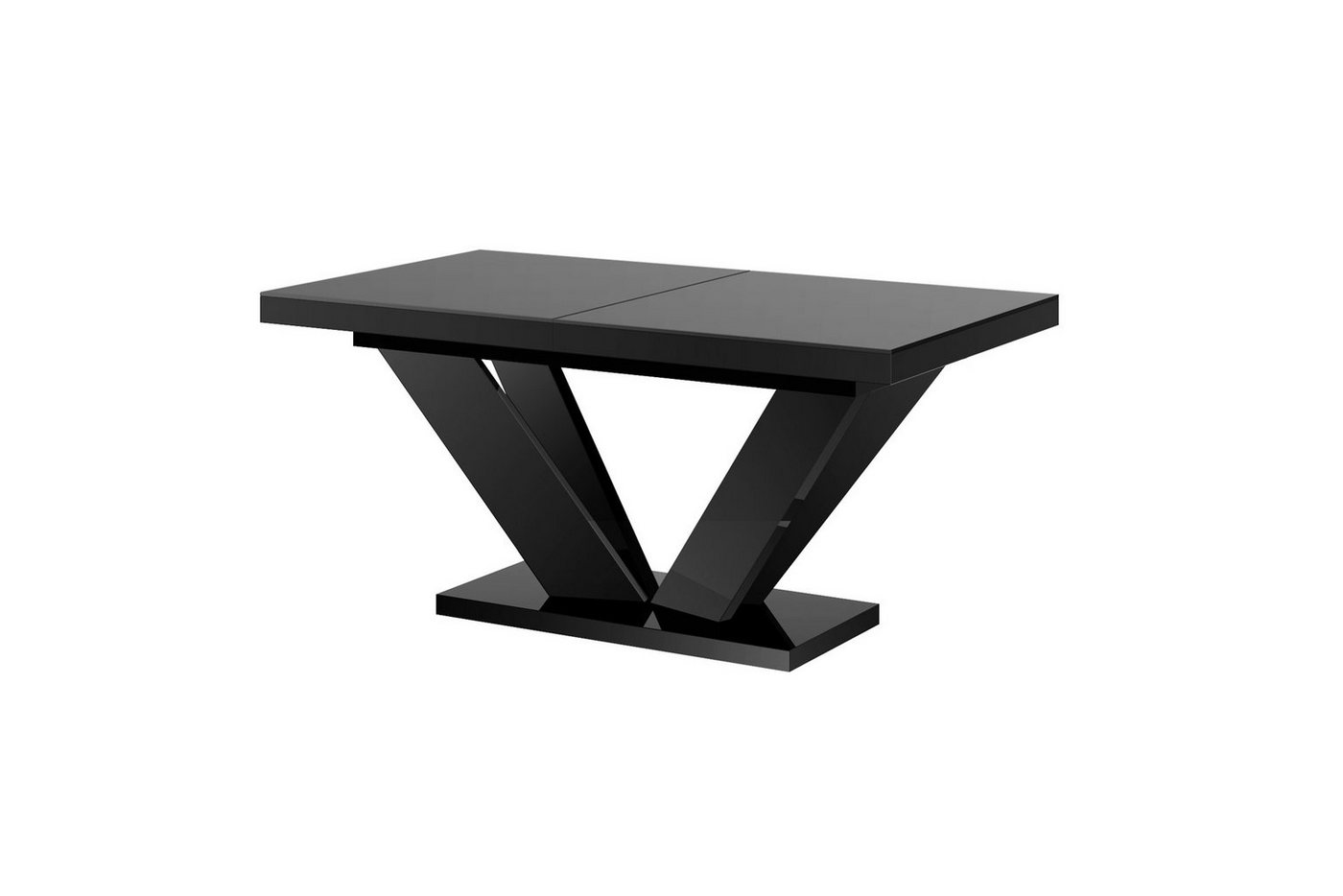 designimpex Esstisch Design Tisch HEU-111 Schwarz Hochglanz ausziehbar 160 bis 256 cm von designimpex