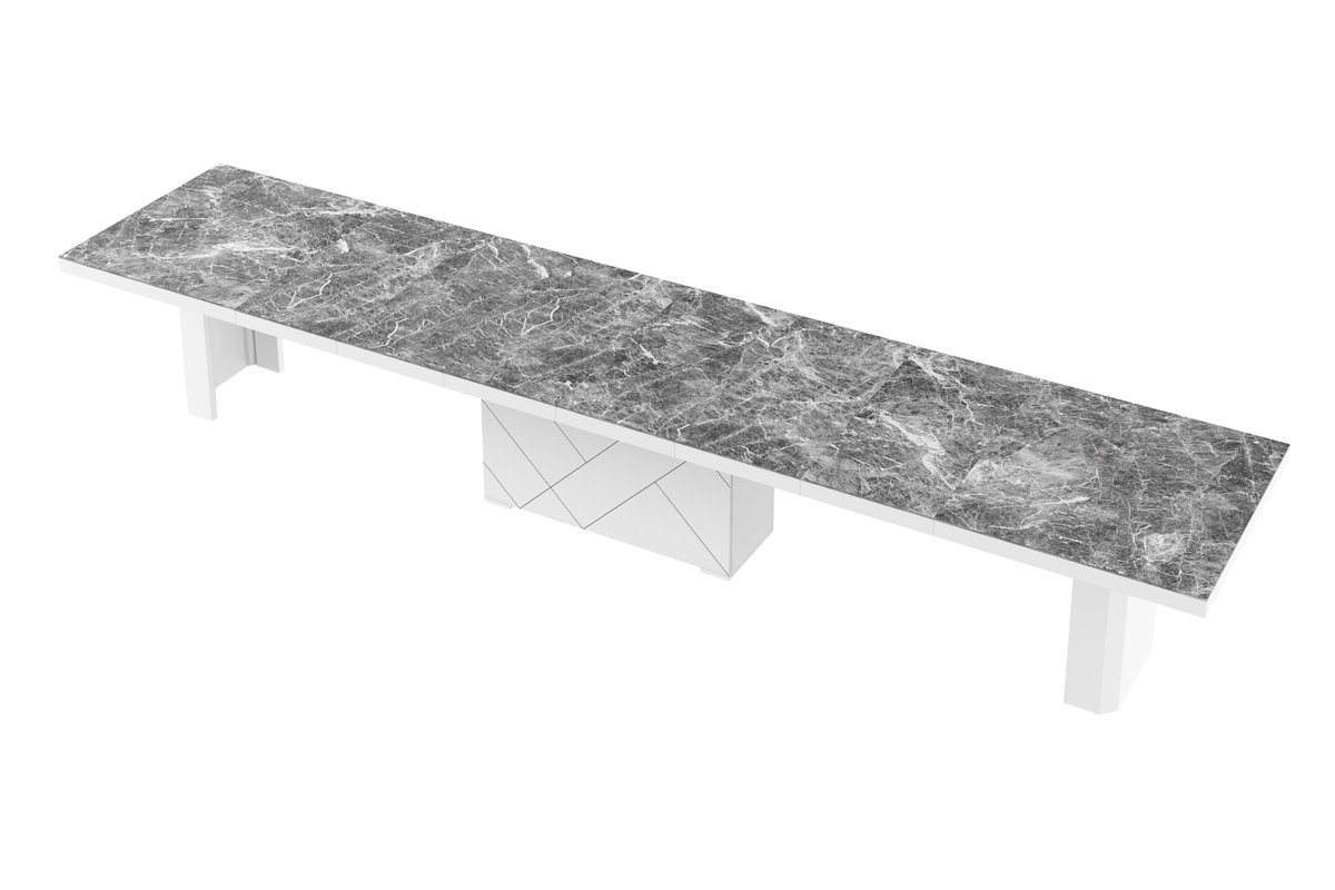 designimpex Esstisch HEK-111 Marmor dunkel Weiß Hochglanz XXL ausziehbar designimpex Esstisch HEK-111 Marmor dunkel Weiß Hochglanz XXL ausziehbar von designimpex