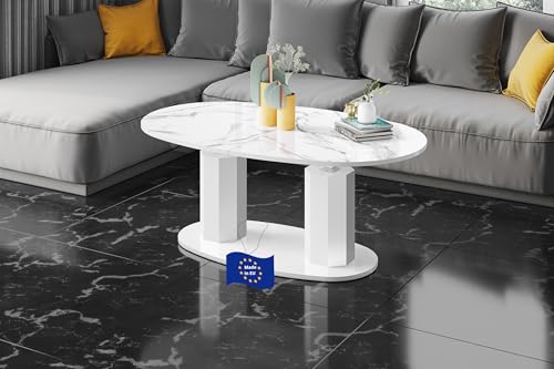 designimpex HBL-1111 Couchtisch Marmor Natur/Weiß Hochglanz ausziehbar höhenverstellbar 130/170 cm Oval modern Wohnzimmertisch Esstisch Beistelltisch Sofatisch platzsparend hochwertig Wohnzimmer designimpex HBL-1111 Couchtisch Marmor Natur/Weiß Hochglanz ausziehbar höhenverstellbar 130/170 cm Oval modern Wohnzimmertisch Esstisch Beistelltisch Sofatisch platzsparend hochwertig Wohnzimmer von designimpex