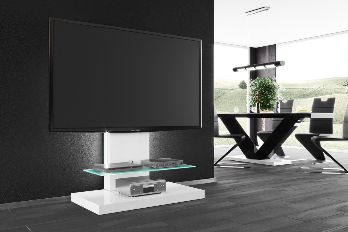 designimpex TV-Rack Design Fernsehtisch HN-444 Hochglanz Schrank Möbel TV-Halterung Rack von designimpex