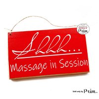 10x6 Shhh Massage in Session Benutzerdefiniertes Holzschild | Bitte Stören Sie Nicht, Sanfte Stimmen, Ruhiger Spa-Salon in Bearbeitung von designsbyprim