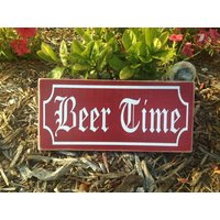 12x6 Beer Time Biergarten Custom Holzschild Biergarten Oktoberfest Beer Man Cave von designsbyprim