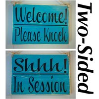 8x6 Two Sided in Session Bitte Klopfen Sie Nicht Stören Willkommen Kommen in Custom Wood Sign Progress Pssst von designsbyprim