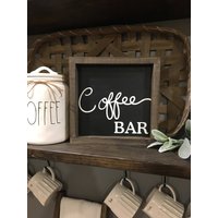 "Handgefertigtes Schild "Kaffee Bar" - Küchendeko Aus Holz | 10"x10" von designstylebymarci