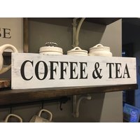 Kaffee Oder Tee Schild Rustikales Küchen Dekor | 5x24 von designstylebymarci