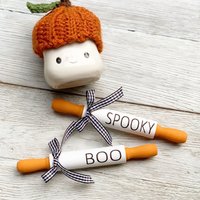 Mini Nudelholz/Abgestuftes Tablett Dekor Halloween Bauernhaus von designstylebymarci