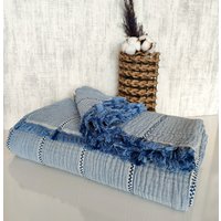 Bio-Boho Gestreifte 4-Lagige Musselin-Decke, Leichter, Atmungsaktiver Musselinüberwurf, Oversize-, König-, Königin-, Doppel - Und Kleinkindgröße von destinyhometex