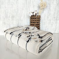 Bio-Boho Gestreifte 4-Lagige Musselin-Decke, Leichter, Atmungsaktiver Musselinüberwurf, Oversize-, König-, Königin-, Doppel - Und Kleinkindgröße Bio-Boho Gestreifte 4-Lagige Musselin-Decke, Leichter, Atmungsaktiver Musselinüberwurf, Oversize-, König-, Königin-, Doppel - Und Kleinkindgröße von destinyhometex