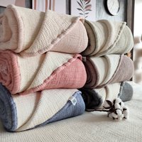 Musselin Quilt Decke, Gesteppte Bio Zweifarbige Quilt, Überwurf, King Size, Full Size Twin Soft von destinyhometex