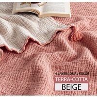 Terra Cotta 4 Und 8-Lagige Gaze 100% Baumwolle Musselin Decke Swaddle, Neugeborenen Empfangender Wurf, Pflege-Decke, Babypartygeschenk von destinyhometex