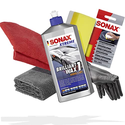 Detailmate Handpolitur Set: SONAX XTREME Brilliant Wax 1, 500ml + Mikrofasertuch + Apllikationsschwamm + ultraflausch Poliertuch + Schutzhandschuhe Detailmate Handpolitur Set: SONAX XTREME Brilliant Wax 1, 500ml + Mikrofasertuch + Apllikationsschwamm + ultraflausch Poliertuch + Schutzhandschuhe von detailmate