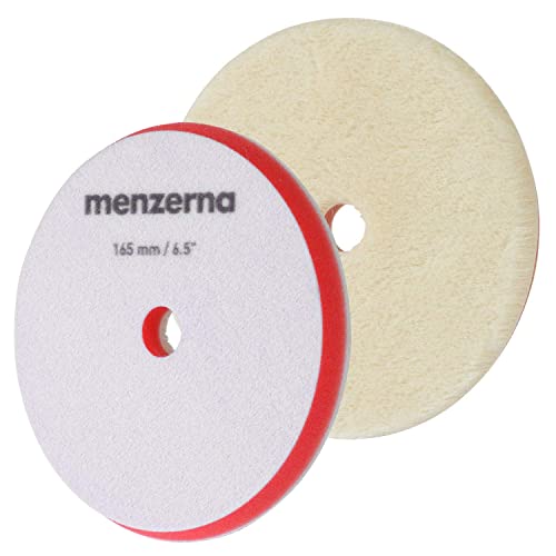 Detailmate Menzerna Polier Pad 165mm/6.5" - Premium Orbital Wool Pad: kurzhaariges Lammfell - hochwertiger Velcro - abrasiv - für exztentrische Poliermaschinen geeignet von detailmate