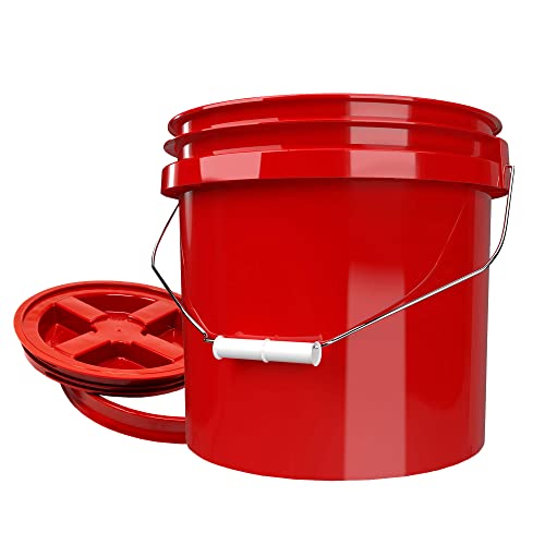 Detailmate Roter Eimer Set - Grit Guard Wasch Eimer ro 3,5 Gal (ca 12L) + Gamma Seal Deckel von detailmate