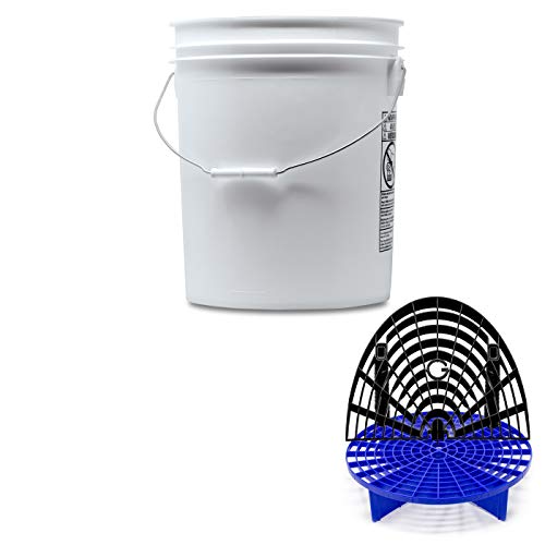 Detailmate professionelles Wasch Eimer Set: Magic Bucket Wascheimer 5 GAL (ca. 20 Liter), GritGuard Schmutz Einsatz blau, GritGuard Washboard schwarz von detailmate