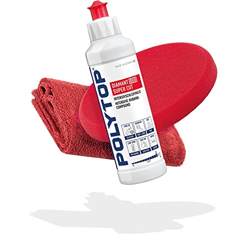 Premium Auto Politur Bundle: POLYTOP Diamant 5000 Super Cut 250ml + POLYTOP Cutting Pad 160mm + detailmate Poliertuch 550GSM - Zur professionellen Autoaufbereitung, auch für Einsteiger geeignet von detailmate