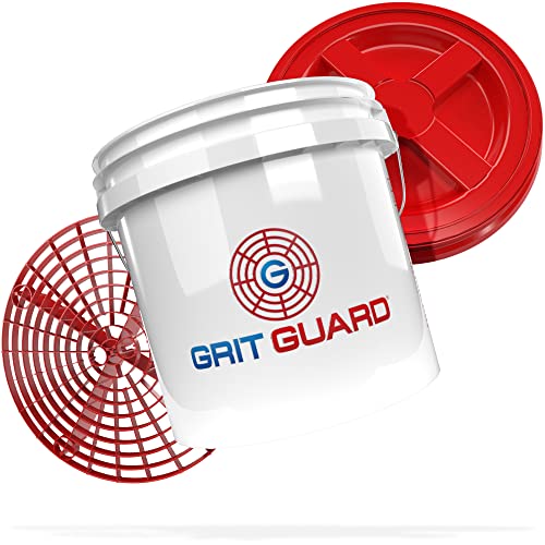 detailmate GRITGUARD Profi Wascheimer Set | US 3.5 GAL Bucket ca. 13L + Gamma Seal Eimer Deckel + Grit Guard Schmutzeinsatz | Ideal für die Handwäsche am Auto, Motorrad & Caravan von detailmate
