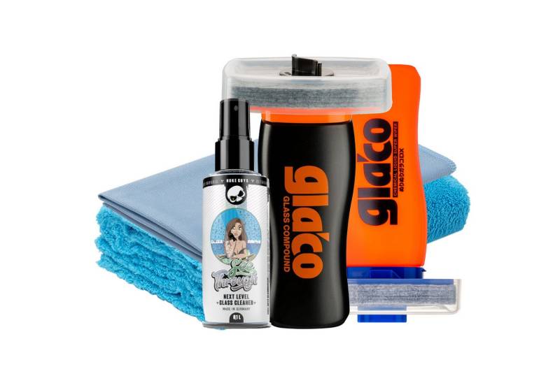 detailmate Scheibenversiegelung Auto Soft99 Glaco DX Glass Compound Roll On Glasreiniger (5-St. + Nuke Guys See Through Glas-Reiniger 100ml + Mikrofasertücher) von detailmate