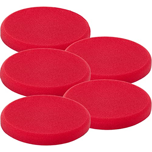 detailmate Polierpad Bundle - 5X POLYTOP Polierschwamm für Poliermaschine Cutting Pad rot 160 x 20 mm - Auto Politur Pad Set von detailmate