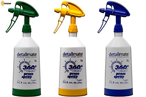 detailmate Set Made by Kwazar 3 Mercury Super PRO+ 360 Grad VITON Sprühflasche, Double Action Trigger. durchsichtige Skala, Standfuß, 1 Liter Brasilien detailmate Set Made by Kwazar 3 Mercury Super PRO+ 360 Grad VITON Sprühflasche, Double Action Trigger. durchsichtige Skala, Standfuß, 1 Liter Brasilien von detailmate